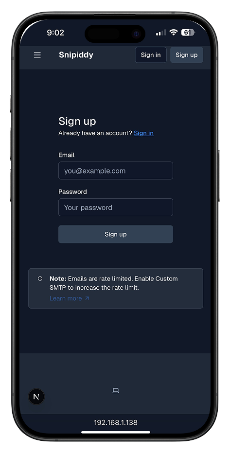 1. Sign Up with Email